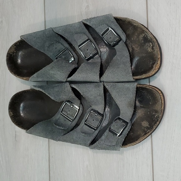 Birkenstock Betula Womens 3 Straps Suede Sandals Flats shoes sz 39/8 - Picture 3 of 11